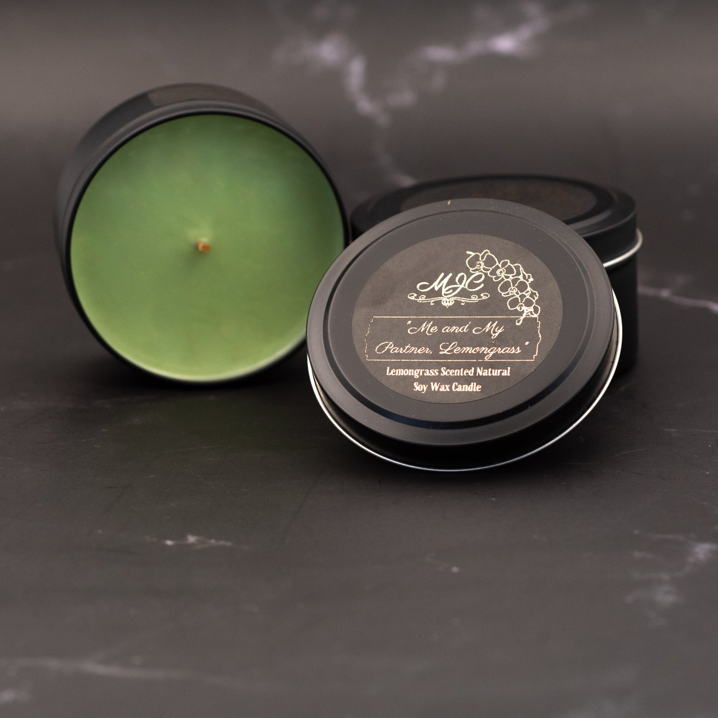 Lemongrass Fragrance Soy Wax Travel Tin Candle Available in Four Sizes