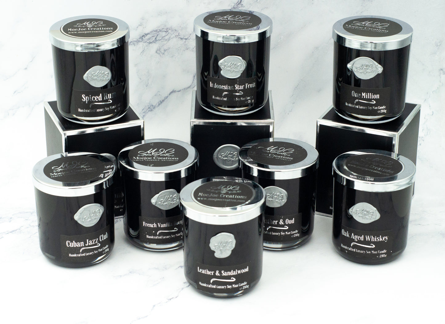 French Vanilla Bourbon Fragrance Man Candle in Large Black Tumbler 285g/10oz