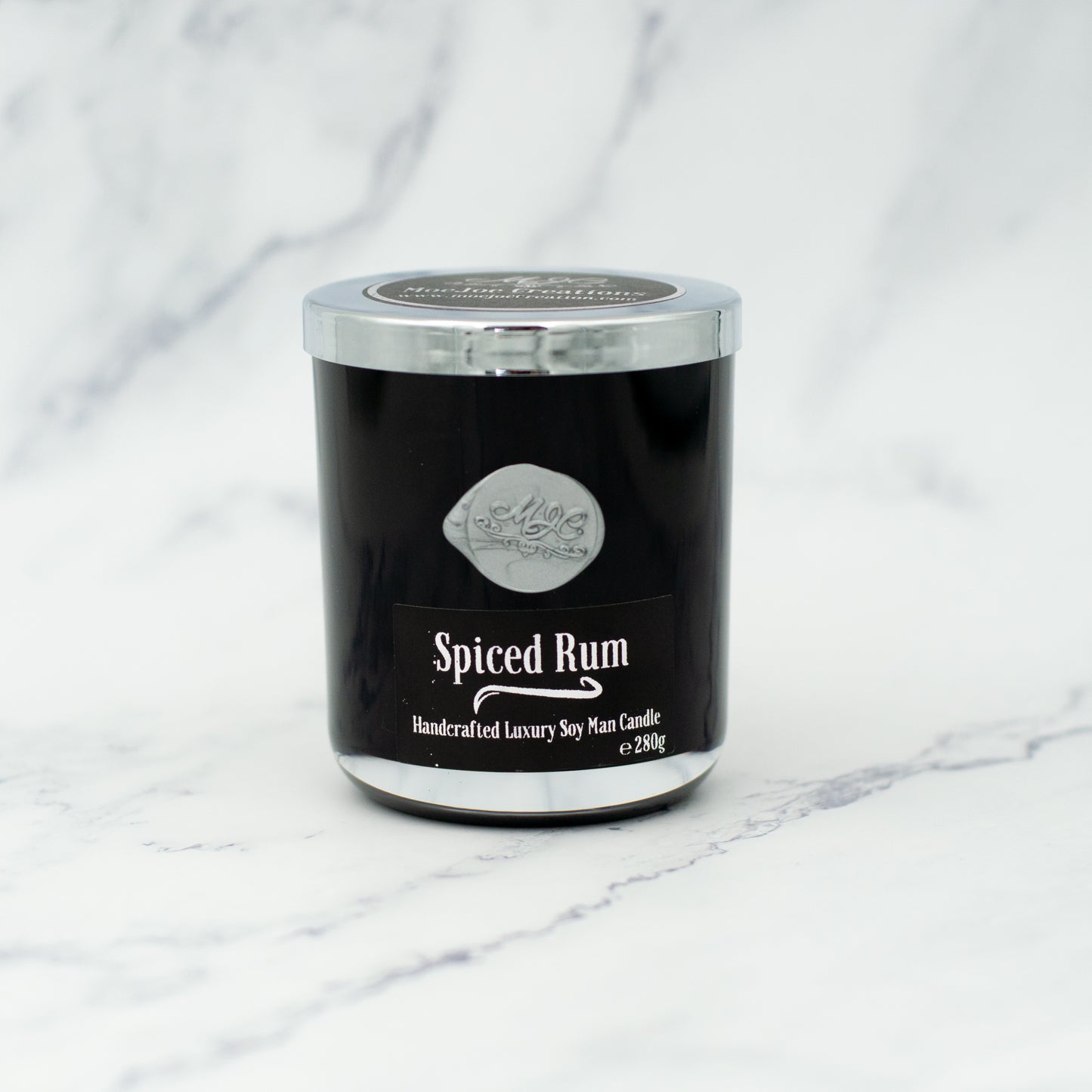 Spiced Rum Fragrance Man Candle in Large Black Tumbler 285g/10oz
