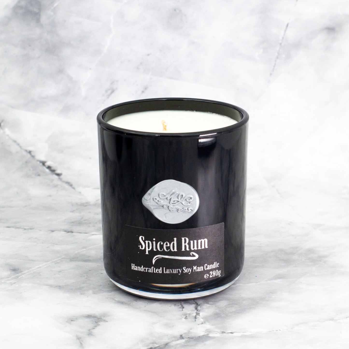 Spiced Rum Fragrance Man Candle in Large Black Tumbler 285g/10oz