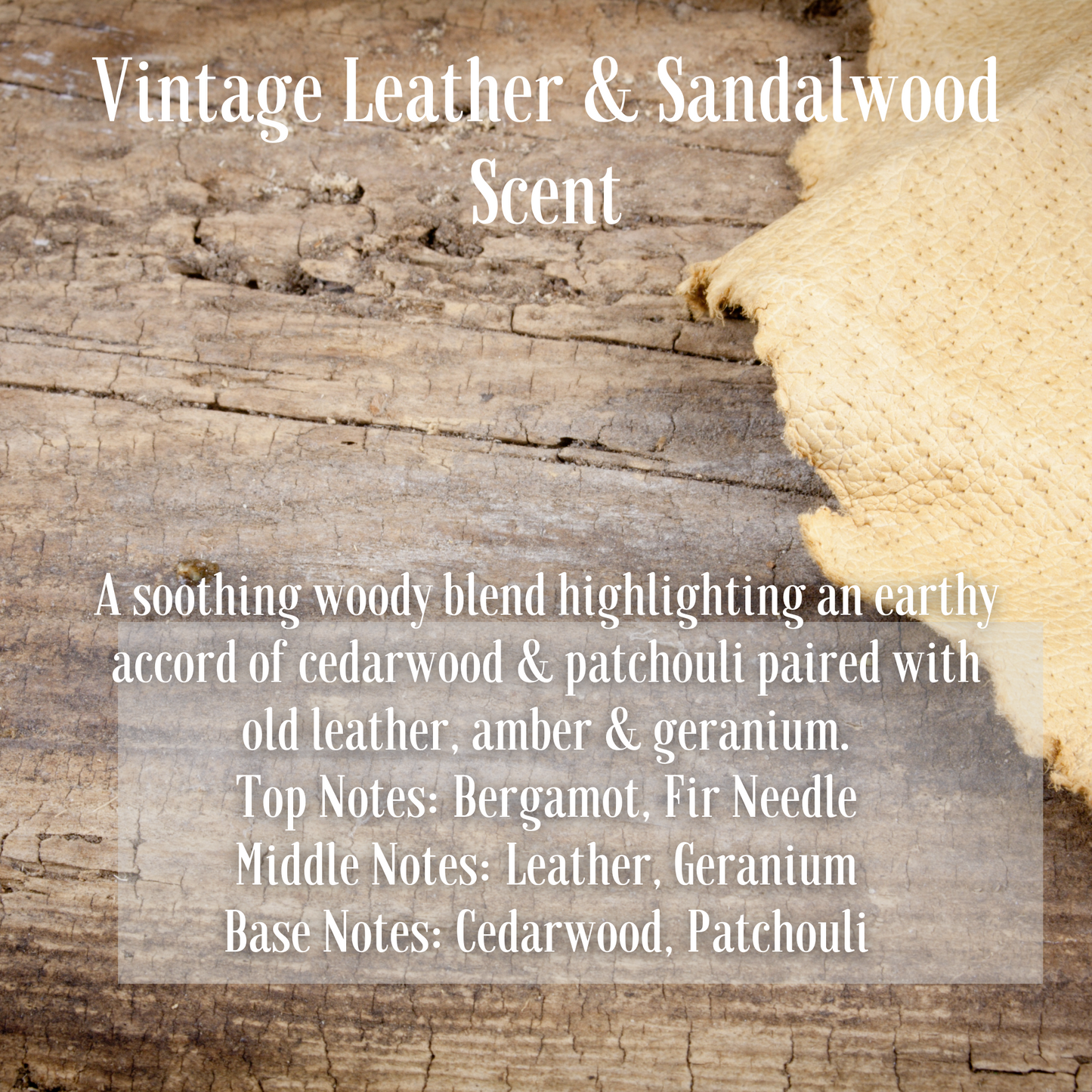Vintage Leather & Sandalwood Fragrance Man Candle in Large Black Tumbler 285g/10oz
