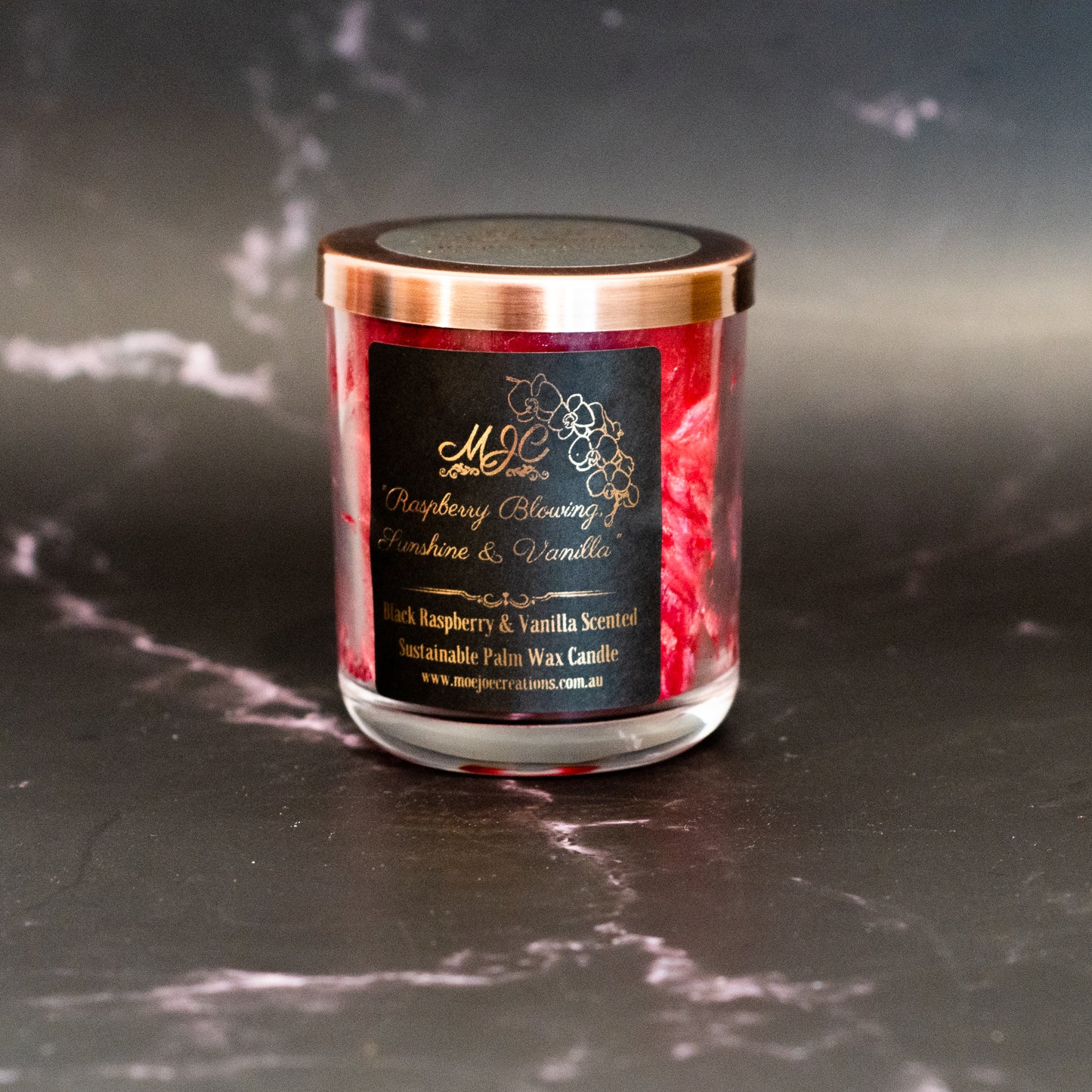 Black Raspberry and Vanilla Scented Palm Wax Medium Jar Candle 285g/10oz