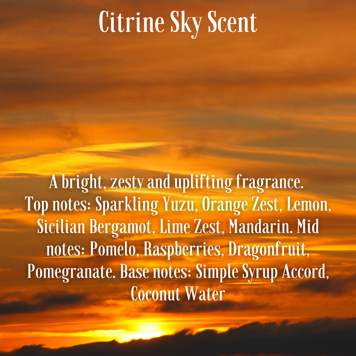 Citrine Sky Fragrance Soy Wax Travel Tin Candle Available in Four Sizes