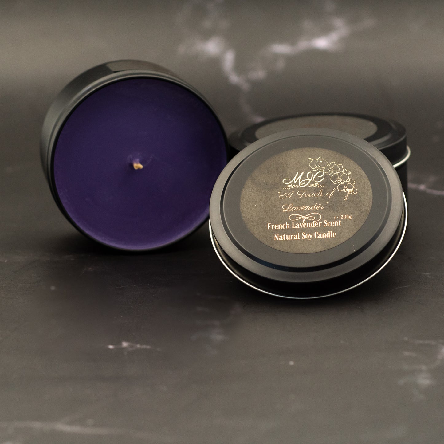 French Lavender Fragrance Soy Wax Travel Tin Candle Available in Four Sizes