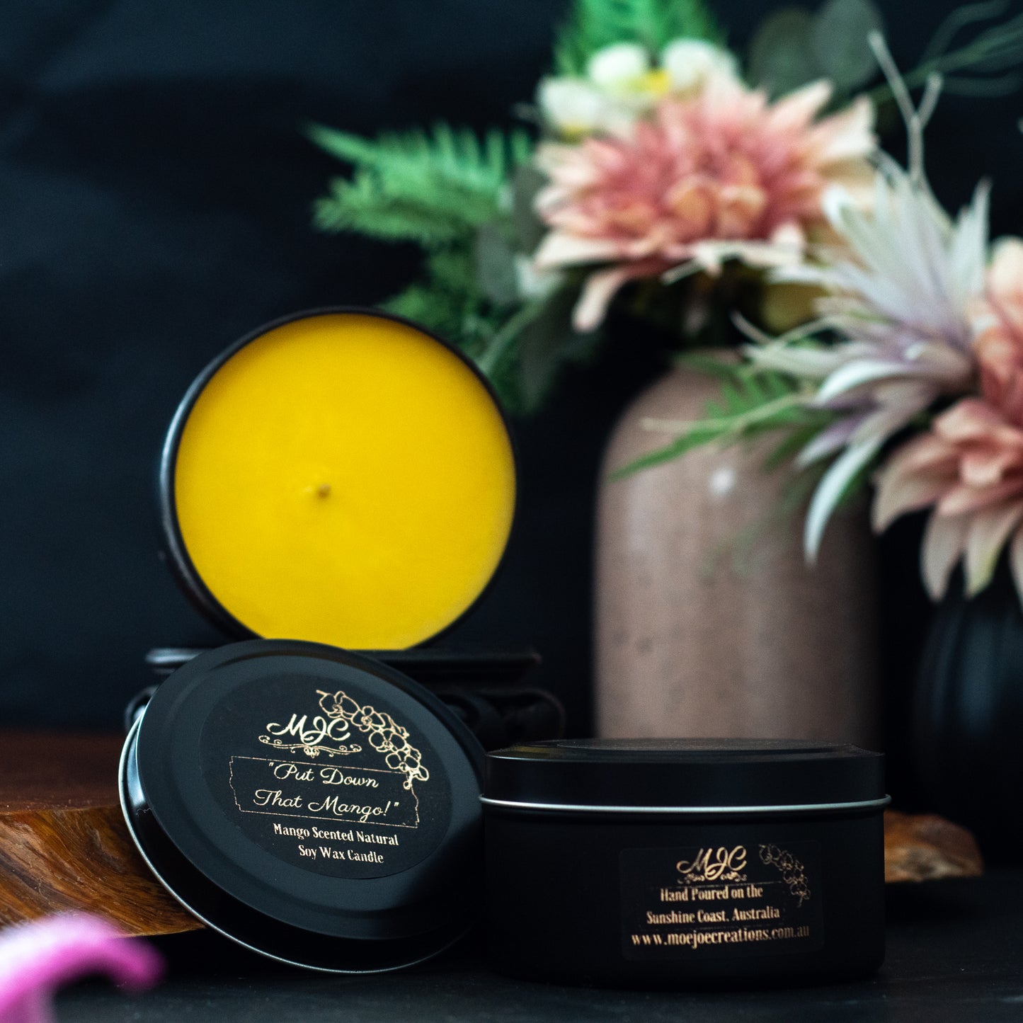Mango Fragrance Soy Wax Travel Tin Candle Available in Four Sizes