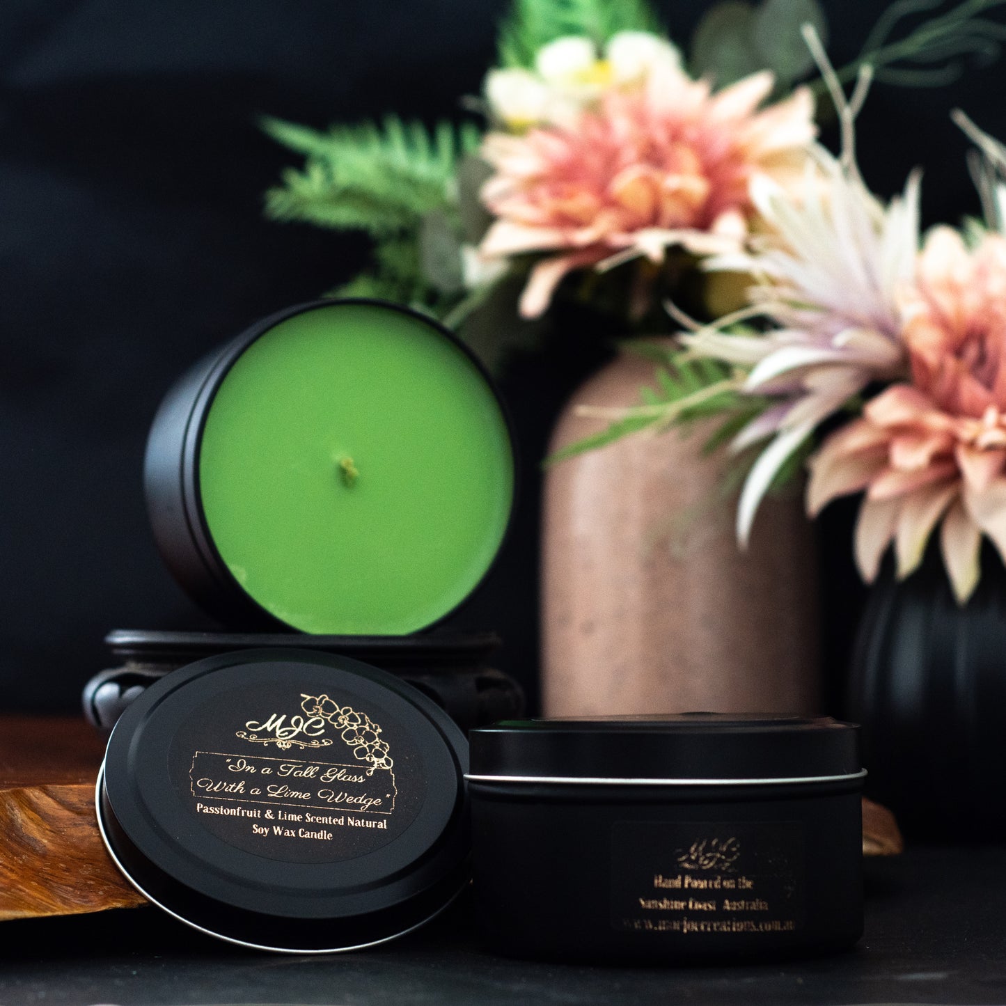 Passionfruit and Lime Fragrance Soy Wax Travel Tin Candle Available in Four Sizes